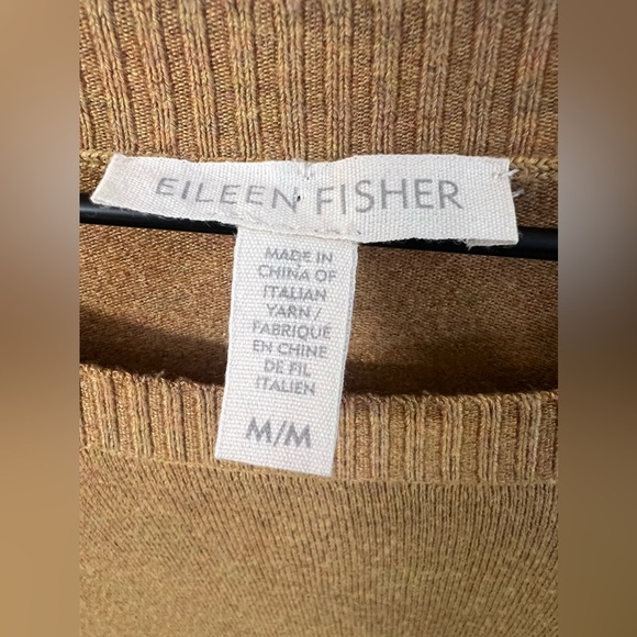 EILEEN FISHER Arnica Sweater Womens Size Medium Golden Yellow Slouchy - Picture 2 of 3